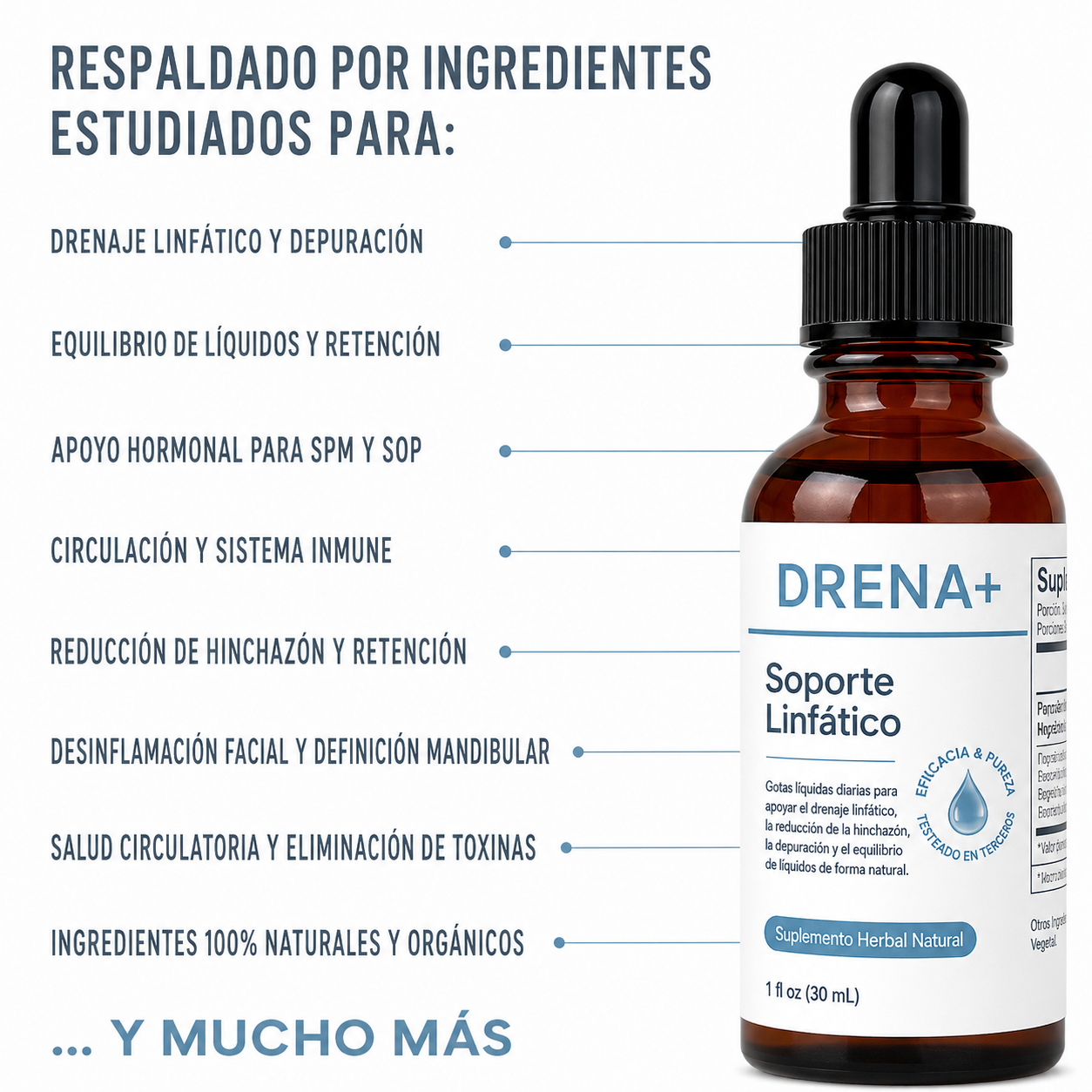 Drena+™ - Soporte Linfático para la Retención de Líquidos