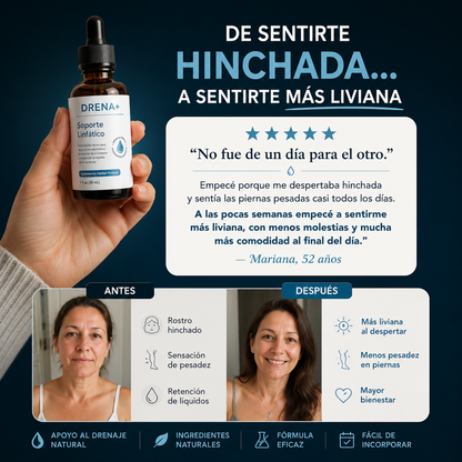 Drena+™ - Soporte Linfático para la Retención de Líquidos
